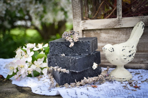 Lavender & Activated Charcoal Face Soap (All Natural, Vegan) 4oz